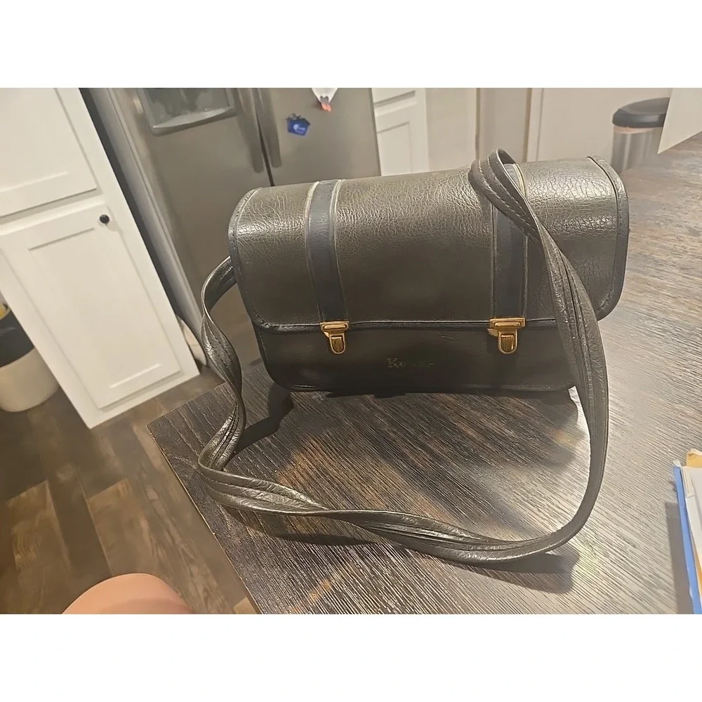 Vintage Kodak Camera Bag Leather Brown And Black